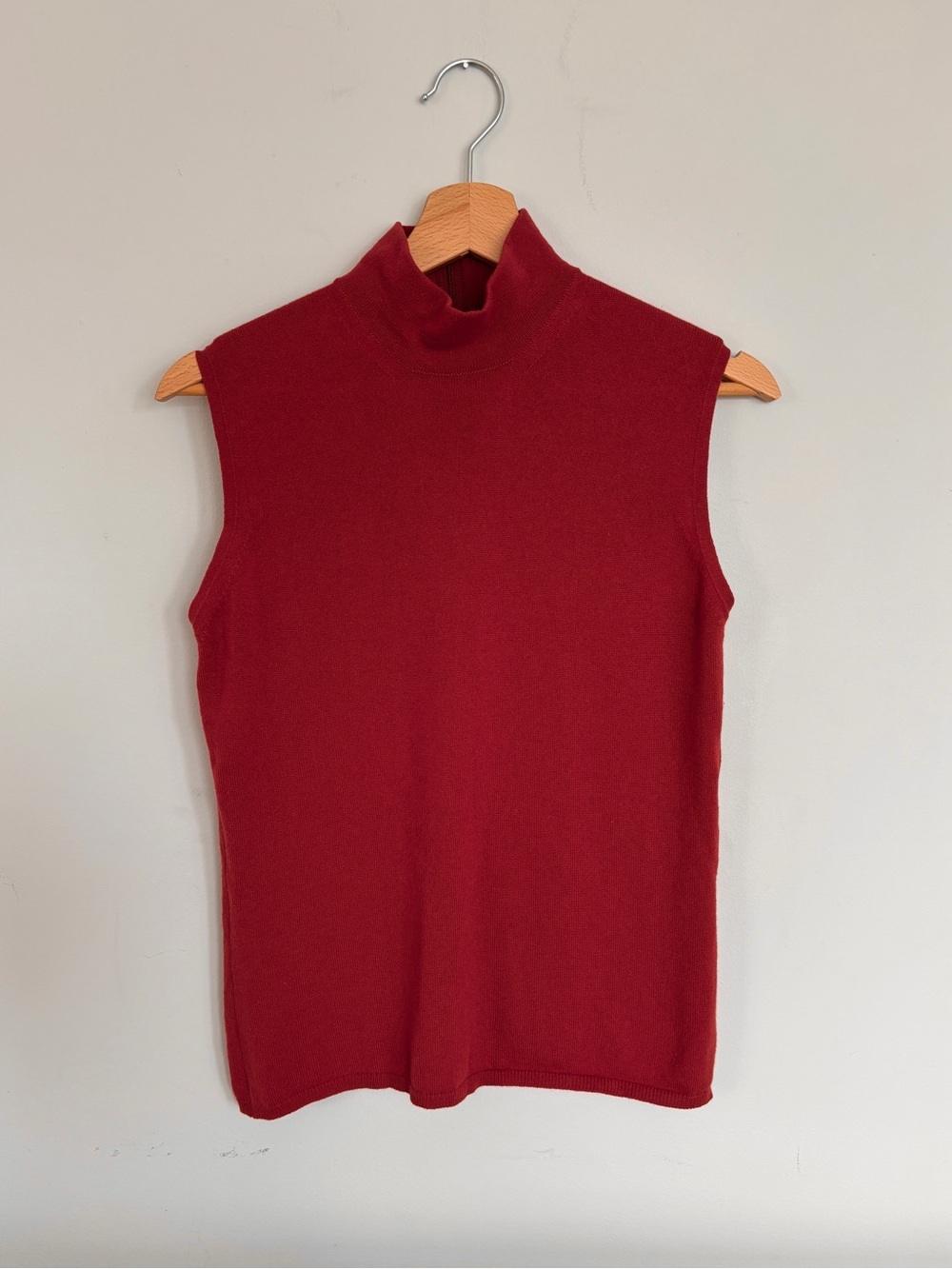Calvin Klein Collection Vintage Mock Neck 100% Cashmere Sweater Brick Red